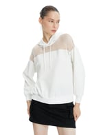 Koton Koton File Detaylı Kapşonlu Sweatshirt Uzun Kollu Kadın