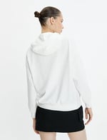 Koton Koton File Detaylı Kapşonlu Sweatshirt Uzun Kollu Kadın