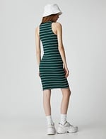 Koton Midi Elbise Kolsuz Bodycon Halter Yaka Dar Kesim Elbise Kadın