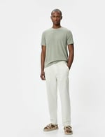 Koton Slim Fit Tişört Bisiklet Yaka Kısa Kollu Dokulu Tişört Erkek