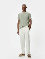 Koton Slim Fit Tişört Bisiklet Yaka Kısa Kollu Dokulu Tişört Erkek