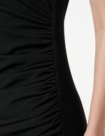 Koton Women One Shoulder Mini Dress Drape Detail, Siyah(999), S