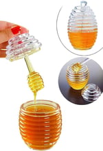Kovan Şekilli Kaşıklı 3 Parça Kristal Bal Kavanozu, VYDGR00000499