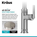 KRAUS Allyn Endüstriyel Pull-Down Tek Saplı Mutfak Bataryası Spot-Free Paslanmaz Çelik, KPF-4102SFS