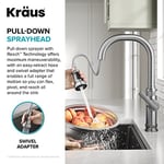 KRAUS Allyn Endüstriyel Pull-Down Tek Saplı Mutfak Bataryası Spot-Free Paslanmaz Çelik, KPF-4102SFS
