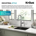 KRAUS Allyn Endüstriyel Pull-Down Tek Saplı Mutfak Bataryası Spot-Free Paslanmaz Çelik, KPF-4102SFS