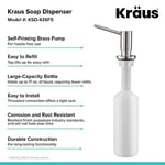 Kraus KSD-43SFS Mutfak Sabunu ve Losyon Dispenseri, Lekesiz Paslanmaz Çelik