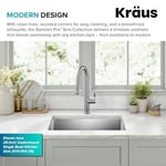 KRAUS Standart PRO 60 cm 16 Ayar Alttan Montaj Tek Kase Paslanmaz Çelik Mutfak Lavabosu, KHU101-23