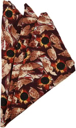 Kravatkolik Bordo Motif Baskılı İpek Mendil SPS210