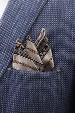 Kravatkolik Gri Motif Baskılı İpek Mendil SPS426