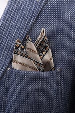 Kravatkolik Gri Motif Baskılı İpek Mendil SPS426