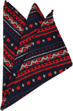 Kravatkolik Lacivert Motif Baskı İpek Mendil SPS194