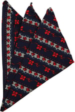 Kravatkolik Lacivert Motif Baskı İpek Mendil SPS229