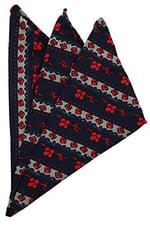 Kravatkolik Lacivert Motif Baskı İpek Mendil SPS229