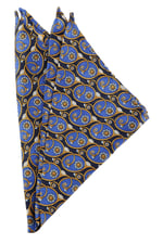 Kravatkolik Mavi Motif Baskılı İpek Mendil SPS137