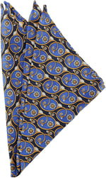 Kravatkolik Mavi Motif Baskılı İpek Mendil SPS137
