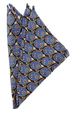 Kravatkolik Mavi Motif Baskılı İpek Mendil SPS137