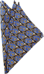 Kravatkolik Mavi Motif Baskılı İpek Mendil SPS137