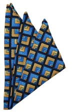 Kravatkolik Mavi Motif Baskılı İpek Mendil SPS308
