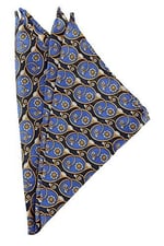 Kravatkolik Mavi Motif Baskılı İpek Mendil SPS137