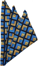 Kravatkolik Mavi Motif Baskılı İpek Mendil SPS308