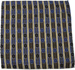 Kravatkolik Sarı - Lacivert Motif Baskılı İpek Mendil SPS373