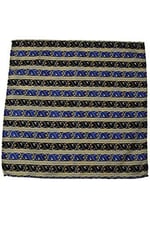 Kravatkolik Sarı - Lacivert Motif Baskılı İpek Mendil SPS413