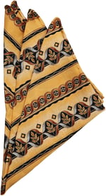 Kravatkolik Sarı Motif Baskılı İpek Mendil SPS293