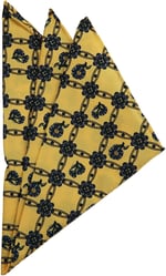 Kravatkolik Sarı Motif Baskılı İpek Mendil SPS286