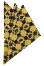 Kravatkolik Sarı Motif Baskılı İpek Mendil SPS286