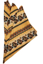 Kravatkolik Sarı Motif Baskılı İpek Mendil SPS293