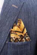 Kravatkolik Sarı Motif Baskılı İpek Mendil SPS293