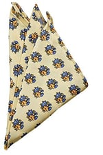 Kravatkolik Sarı Motif Baskılı İpek Mendil SPS289
