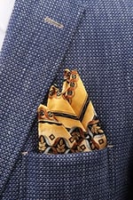 Kravatkolik Sarı Motif Baskılı İpek Mendil SPS293