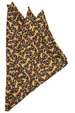 Kravatkolik Sarı Motif Baskılı İpek Mendil SPS431