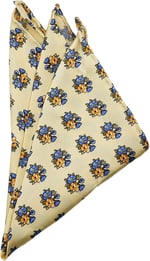 Kravatkolik Sarı Motif Baskılı İpek Mendil SPS289
