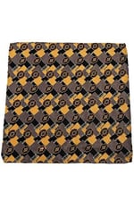Kravatkolik Sarı - Siyah Motif Baskılı İpek Mendil SPS321