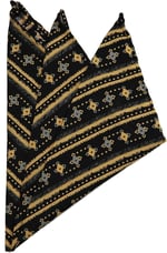 Kravatkolik Siyah Motif Baskılı İpek Mendil SPS328