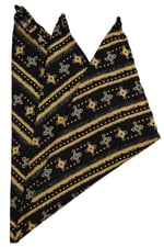 Kravatkolik Siyah Motif Baskılı İpek Mendil SPS328