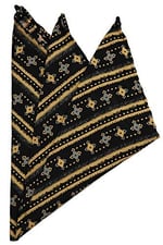 Kravatkolik Siyah Motif Baskılı İpek Mendil SPS328