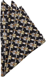 Kravatkolik Siyah Motif Baskılı İpek Mendil SPS180