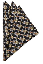 Kravatkolik Siyah Motif Baskılı İpek Mendil SPS180