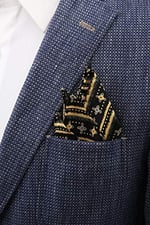 Kravatkolik Siyah Motif Baskılı İpek Mendil SPS328