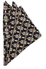 Kravatkolik Siyah Motif Baskılı İpek Mendil SPS180