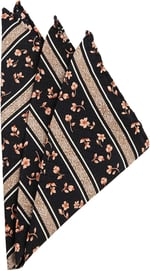 Kravatkolik Siyah Motif Baskılı İpek Mendil SPS141