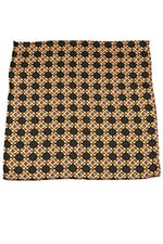 Kravatkolik Siyah - Sarı Motif Baskılı İpek Mendil SPS114