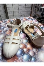 KREM, STRAPORA, SWİNG, LİNDY HOP, DANS VE SPOR AYAKKABISI, KAPALI BURUN, 1.5 CM TOPUK, DÜZ TABAN - Bedenler: 36 EU, 37 EU, 38 EU, 39 EU, 40 EU