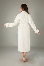 KremNakışlı Bambo Cotton Bayan Bornozu Krem S