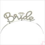 Kristal Parlak Taşlı Metal Bride Taç - Gümüş
