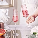 Kristal Şampanya Flüt 236 ml Pembe Düğün Şampanya Kadehleri Şık Şampanya Flüt Zarif 4'lü Set Düğün Yıl Dönümü Noel için (Pembe)